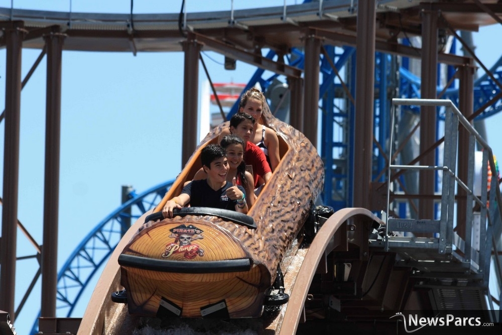 log flume ride at the end drop log flume ride at the end drop