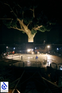 Montage de l'arbre au Gasometer d'Oberhausen.