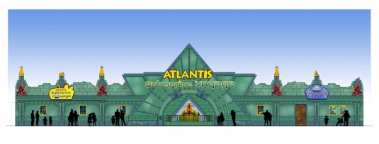 Concept-art de l'entrée d'Atlantis Submarine Voyage