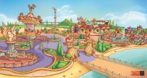 Preliminary concept-art of the theme park.