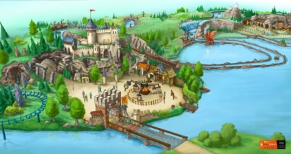 Preliminary concept-art of the theme park.