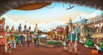 Preliminary concept-art of the theme park.