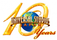 Logo des 10 ans d'Universal Studios Japan