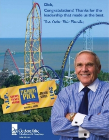 Dick Kinzel, CEO de Cedar Fair a été nommé aux Legends Series.