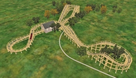 Layout du Wooden Warrior, une montagne russe en bois junior conçue pour Quassy Amusement Park