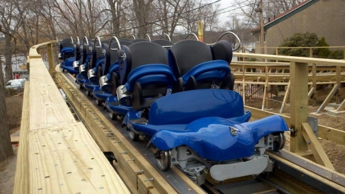 Timberliner trains has been introduced on Wooden Warrior at Quassy Amusement Park