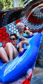 The double-tubes water-slide is inspired by a giant Cobra