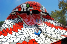 The double-tubes water-slide is inspired by a giant Cobra