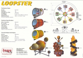 Document Heege, les dessins sont des études de thèmes possibles pour leur manège ''Loopster''. Ces derniers ornent toujours leur stand dans les salons professionnels.