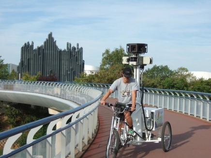 Le tricycle Street View a circulé au Futuroscope à la fin 2010.
