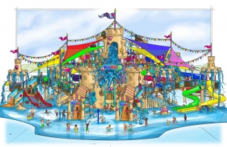 Concept-art de la nouvelle structure de jeux aquatiques à Wet’n Wild