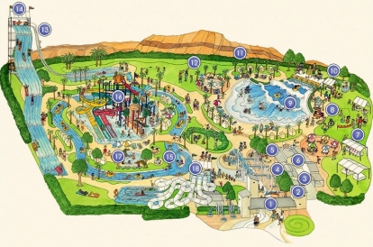 Concept-art du plan du futur Splash Canyon Waterpark