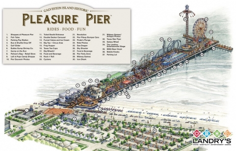 Map of Galveston Island Historic Pleasure Pier