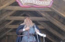 Viking animatronic welcomes visitors at the ride entrance