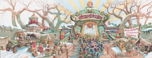 Concept-art de l'entrée de la zone thématique de Shambhala