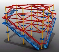 A rendering depicting the Sky Trail Ropes Course's structure at Paradise Island