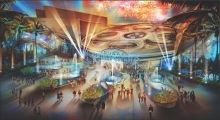Concept-art de l'entrée du futur Dubai Adventure Studio