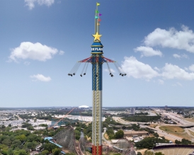 Six Flags Over Texas will open Texas SkyScreamer which should be the highest aerial flying chair ride in the world.