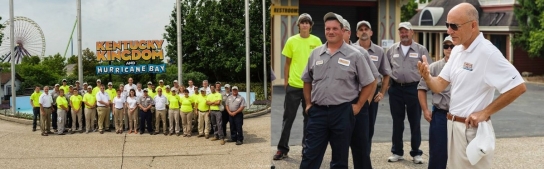 Left: group photo of the team that has been assembled of the assessment period. Right: Ed Hart during the press conference held at the end of June.