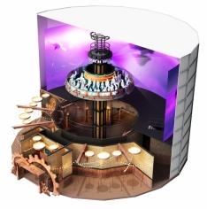 HORAO 360 is a turnkey media-based indoor panorama ride that combines a rising spinning platform and a 360° projection system.